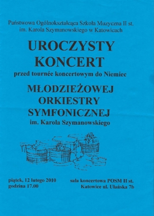 I flet, Uroczysty Koncert Młodzieżowej Orkiestry Symfonicznej im. K. Szymanowskiego w POSM w Katowicach 2010