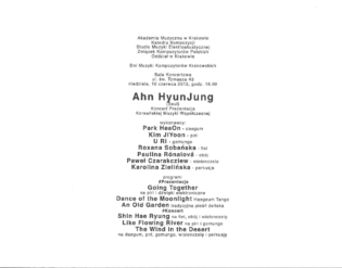 Flutist, 24th International Festival of Krakow Composers invite for a President Concert of Korean Contemporary Music by Ahn HyunJung 2012