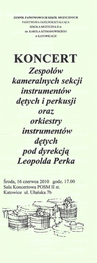 1st flute (flute quartet) - Concert performed by Students of the Karol Szymanowski State Music School of the 2nd degree in Katowice, Brass Band led by Leopold Perek 2010