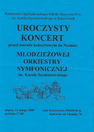 1st flute, Concert RUHR 2010 Germany, The Karol Szymanowski Youth Symphony Orchestra, Katowice, conductor Szymon Bywalec 2010