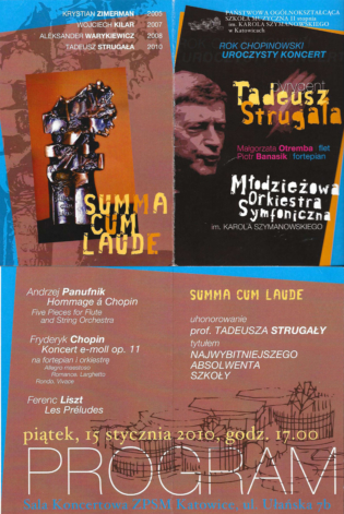 1st flute, Concert of the 2010 Chopin Year, The Karol Szymanowski Youth Symphony Orchestra, Katowice, Maestro Tadeusz Strugala 2010